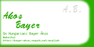 akos bayer business card